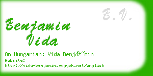 benjamin vida business card